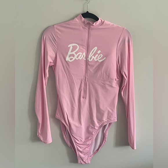 Barbie Light Pink Long Sleeve Swimsuit - Picture 1 of 6